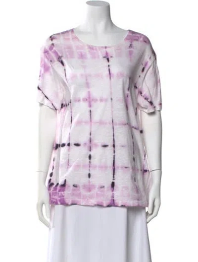 Pre-owned Proenza Schouler Tie-dye Print Scoop Neck T-shirt In Neutral
