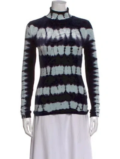 Pre-owned Proenza Schouler Tie-dye Print Turtleneck Sweater In Black