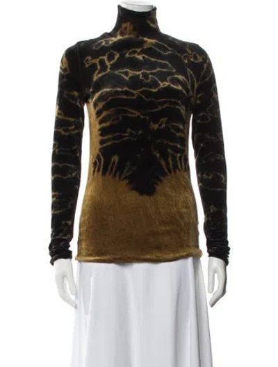 Pre-owned Proenza Schouler Tie-dye Print Turtleneck Top In Black