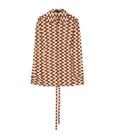 Proenza Schouler Tie-up Printed Shirt In Brown