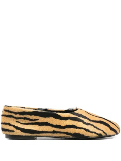 Proenza Schouler Tiger-print Flat Shoes In Neutral