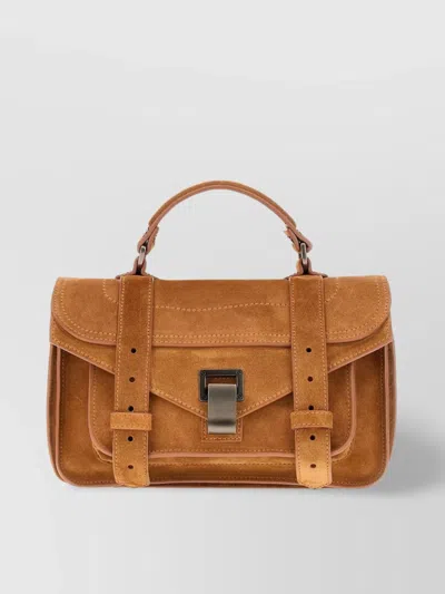 Proenza Schouler Tiny Suede Leather Handbag With Buckle Detail
