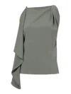 Proenza Schouler Matte Viscose Crepe Alyssa Top In Wood In Green