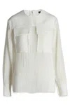 Proenza Schouler 'sheer Pleated Flou' Blous In 100