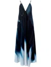 Proenza Schouler Torres Printed Gabardine Maxi Dress In Blue