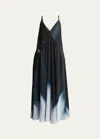Proenza Schouler Torres Printed Gabardine Maxi Dress In Midnight Multi