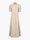 Proenza Schouler Tracey Buttoned-slits Midi Dress In Green
