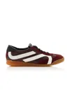 Proenza Schouler Track Suede Low Top Sneakers In Burgundy