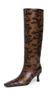 Proenza Schouler Trap Boots In Embossed Python Espresso In Brown