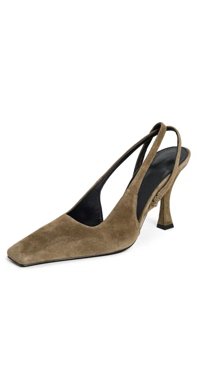 Proenza Schouler Trap Cross Slingback Pumps Moss In Green