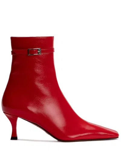 Proenza Schouler Trap Leather Ankle Boots In Rot