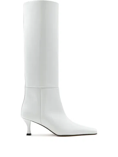 Proenza Schouler Trap Leather Knee-high Boots In White
