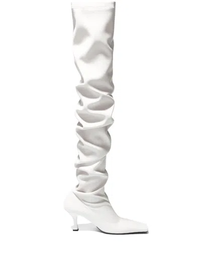 Proenza Schouler Trap Over-the-knee Leather Boots In White