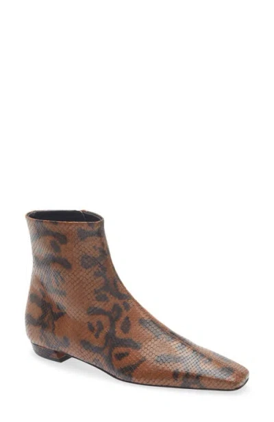 PROENZA SCHOULER PROENZA SCHOULER TRAP PYTHON EMBOSSED FLAT ANKLE BOOT