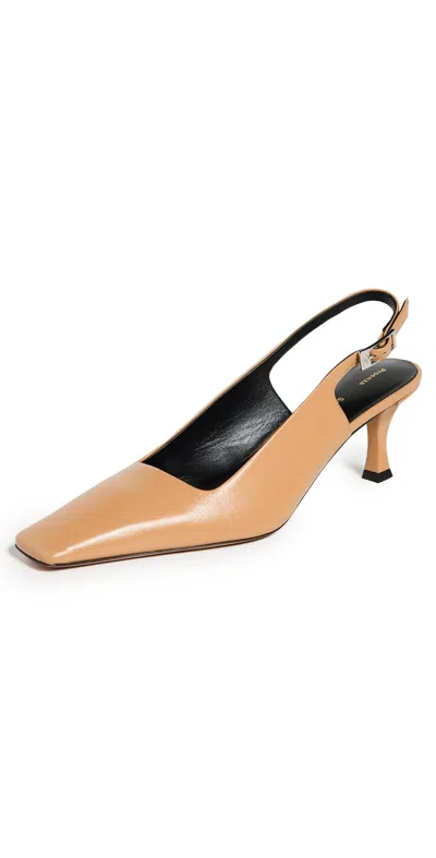 Proenza Schouler Trap Slingback Pumps Dark Beige