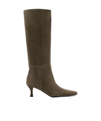 Proenza Schouler Trap Suede Knee-high Boots In Green