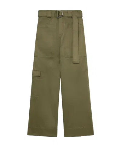 Proenza Schouler Trousers With Waist And Wide Legs In Green