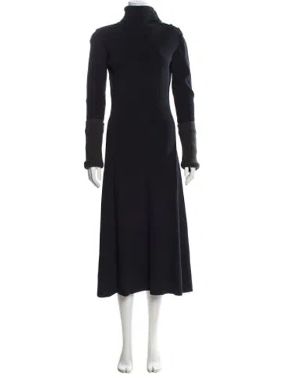 Pre-owned Proenza Schouler Turtleneck Long Dress In Blue