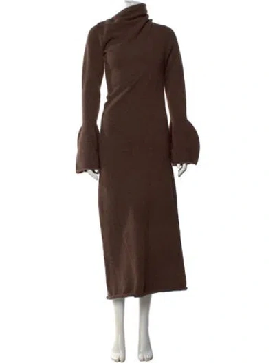 Pre-owned Proenza Schouler Turtleneck Long Dress In Brown