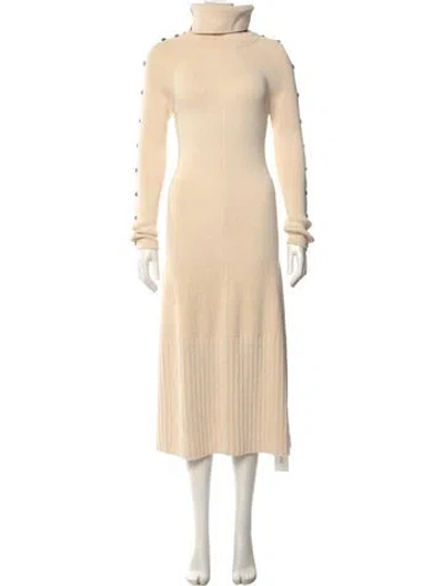 Pre-owned Proenza Schouler Turtleneck Long Dress W/ Tags In Neutral