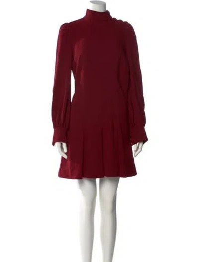 Pre-owned Proenza Schouler Turtleneck Mini Dress In Burgundy