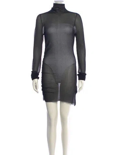Pre-owned Proenza Schouler Turtleneck Mini Dress In Gray