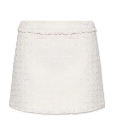 Proenza Schouler Tweed Knitted Mini Skirt In White