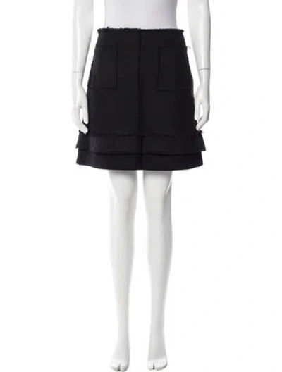 Pre-owned Proenza Schouler Tweed Mini Skirt In Black