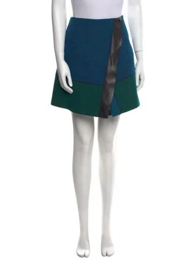 Pre-owned Proenza Schouler Tweed Mini Skirt In Blue