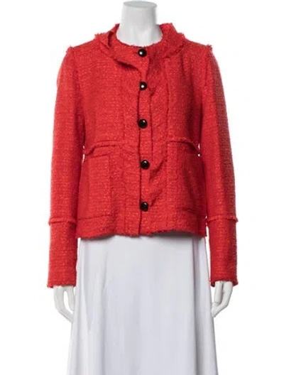Pre-owned Proenza Schouler Tweed Pattern Blazer In Red