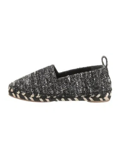 Pre-owned Proenza Schouler Tweed Pattern Espadrilles In Black