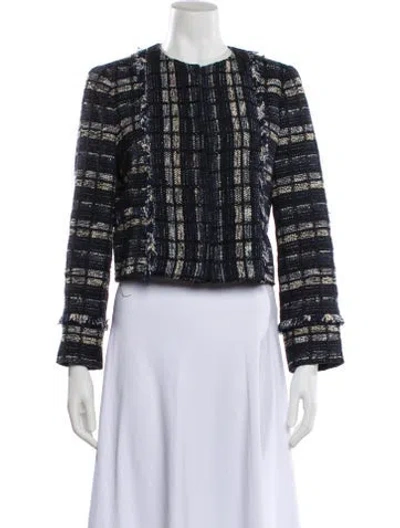 Pre-owned Proenza Schouler Tweed Pattern Evening Jacket In Blue