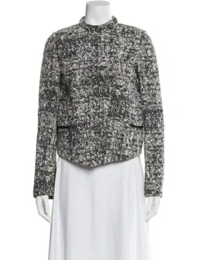Pre-owned Proenza Schouler Tweed Pattern Evening Jacket In White