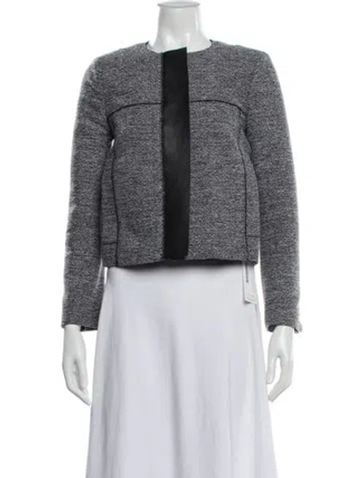 Pre-owned Proenza Schouler Tweed Pattern Evening Jacket In White