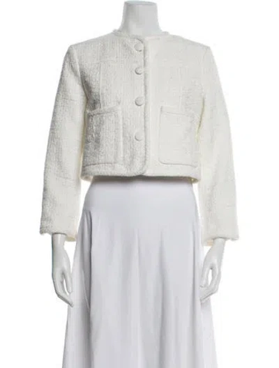 Pre-owned Proenza Schouler Tweed Pattern Evening Jacket In White