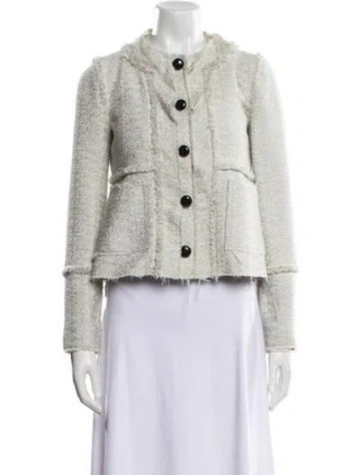 Pre-owned Proenza Schouler Tweed Pattern Jacket In Green