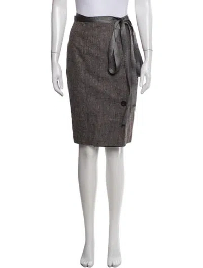 Pre-owned Proenza Schouler Tweed Pattern Knee-length Skirt In White