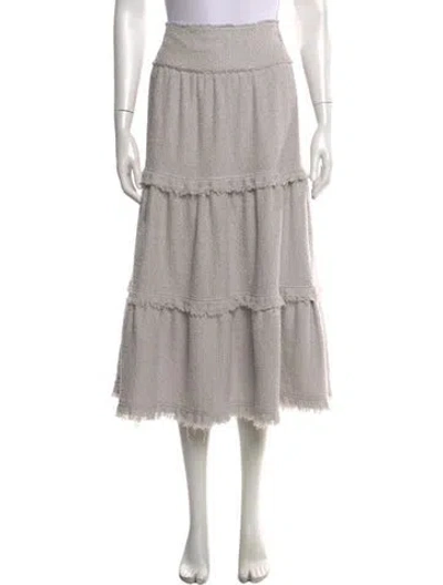 Pre-owned Proenza Schouler Tweed Pattern Midi Length Skirt In Grey