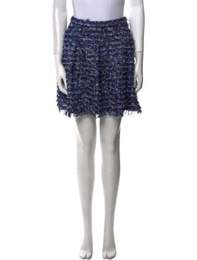 Pre-owned Proenza Schouler Tweed Pattern Mini Skirt In Blue