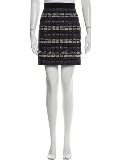 Pre-owned Proenza Schouler Tweed Pattern Mini Skirt In Blue