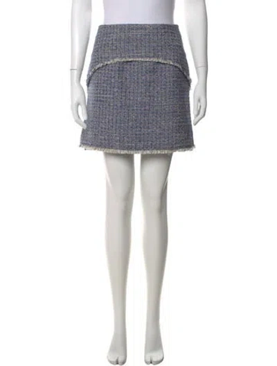 Pre-owned Proenza Schouler Tweed Pattern Mini Skirt In Blue
