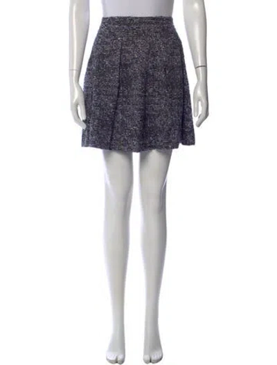 Pre-owned Proenza Schouler Tweed Pattern Mini Skirt In Blue