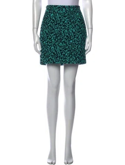 Pre-owned Proenza Schouler Tweed Pattern Mini Skirt In Blue
