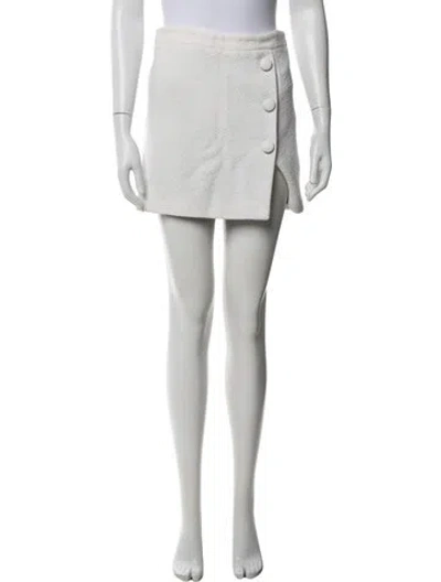 Pre-owned Proenza Schouler Tweed Pattern Mini Skirt In White