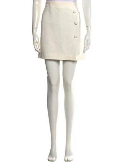 Pre-owned Proenza Schouler Tweed Pattern Mini Skirt In White