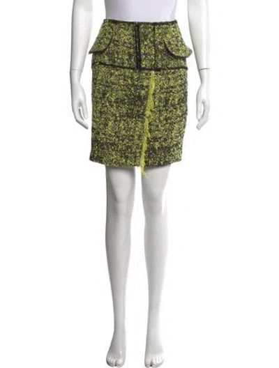 Pre-owned Proenza Schouler Tweed Pattern Mini Skirt In Yellow