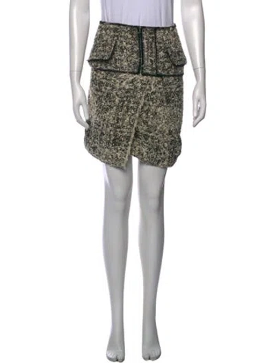 Pre-owned Proenza Schouler Tweed Pattern Mini Skirt In Yellow