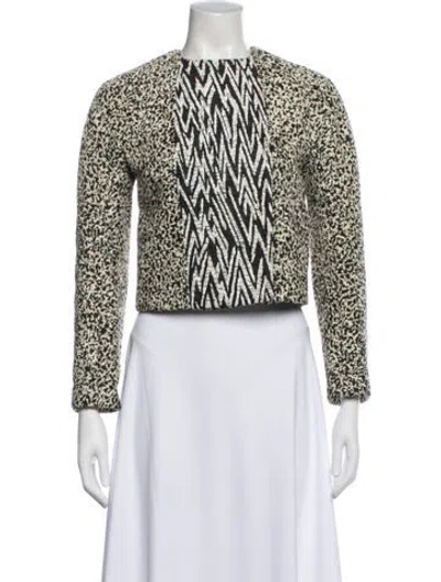 Pre-owned Proenza Schouler Tweed Printed Evening Jacket In Blue