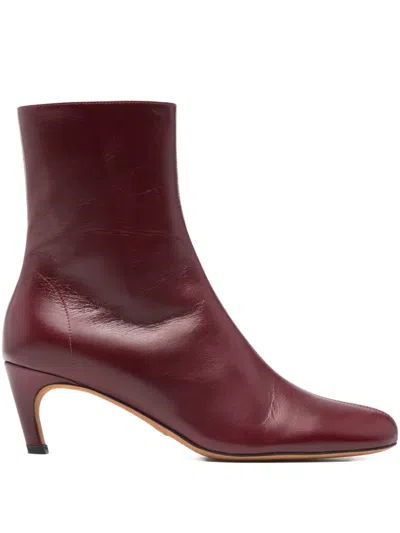Proenza Schouler Uma Leather Ankle Boots In Red