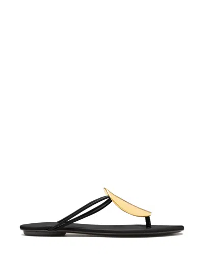 Proenza Schouler Uma Leather Hardware Thong Sandals In Black